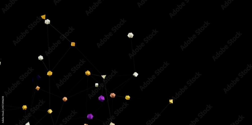 Fototapeta premium Modern abstract background with connected polygons. Ideal for tech, network, and connection concepts.