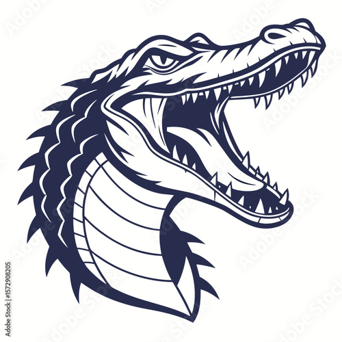 Angry crocodile head graphic
