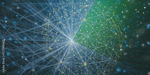 Neural network visualization complex nod generated by mid journey 