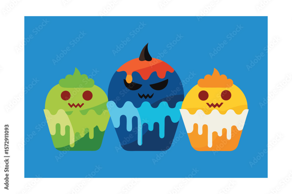 Fototapeta premium Monster cupcakes