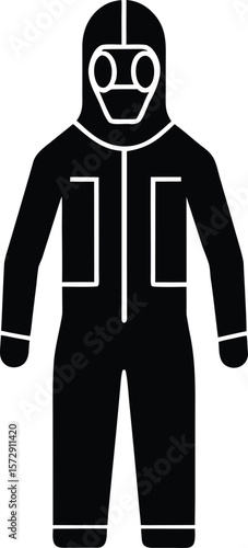 hazmat suit icon vector silhouette on transparent background