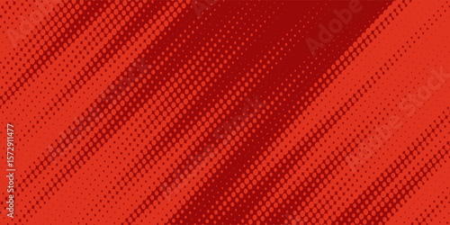Red halftone dots with blue color pattern and grunge texture background. Pop art comic style vector illustration.
