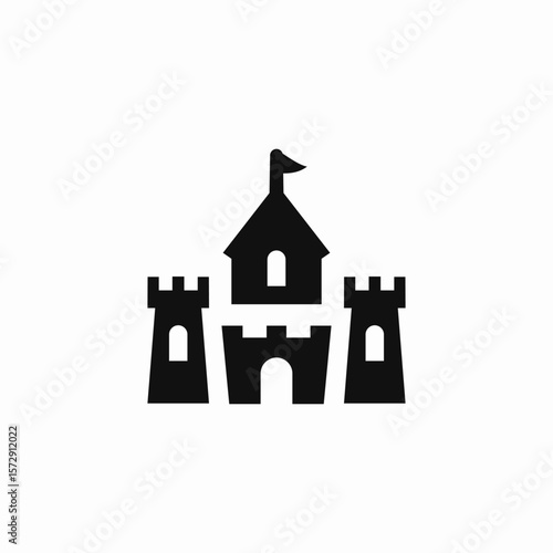 sand castle icon sign vector