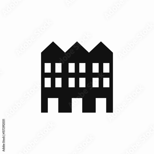 row house icon sign vector