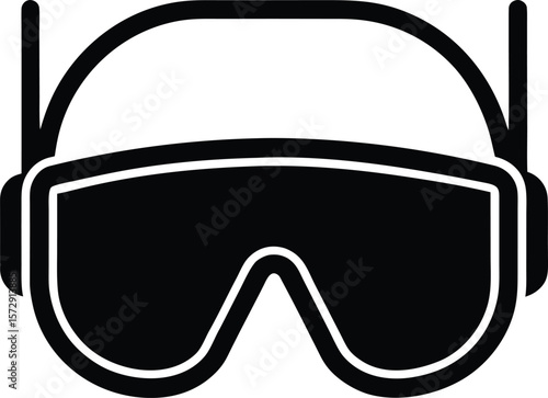 safety goggles icon vector silhouette on transparent background