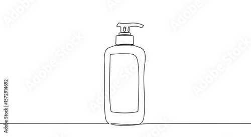 Line art bottle on a minimalistic background