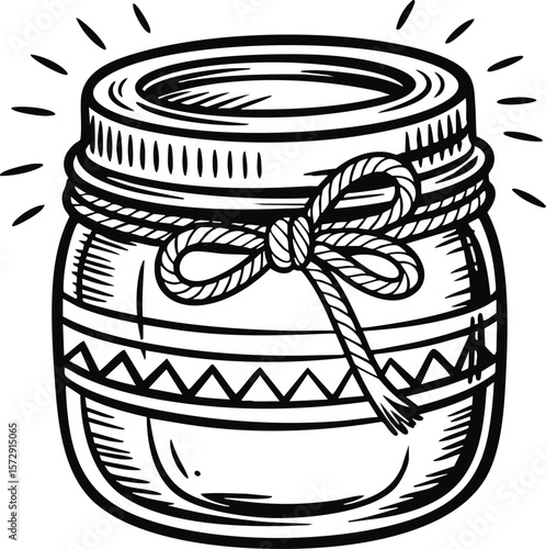 Vintage Mason Jar Illustration Rustic Design Element for Crafts, Labels, and More