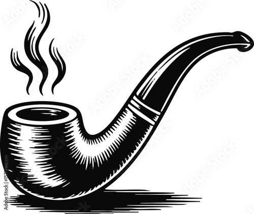 Vintage Smoking Pipe Illustration Classic Tobacco Pipe Design