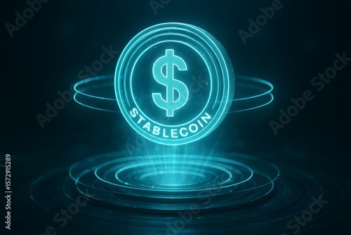 Stablecoin crypto currency blockchain technology finance digital money investment future coin dollar