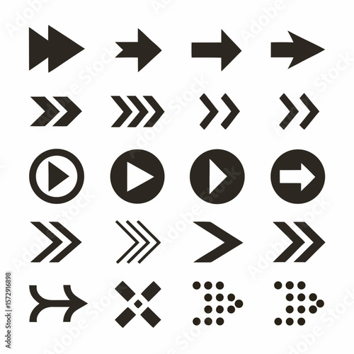 Multi Direction Arrow Icon Set vector design.