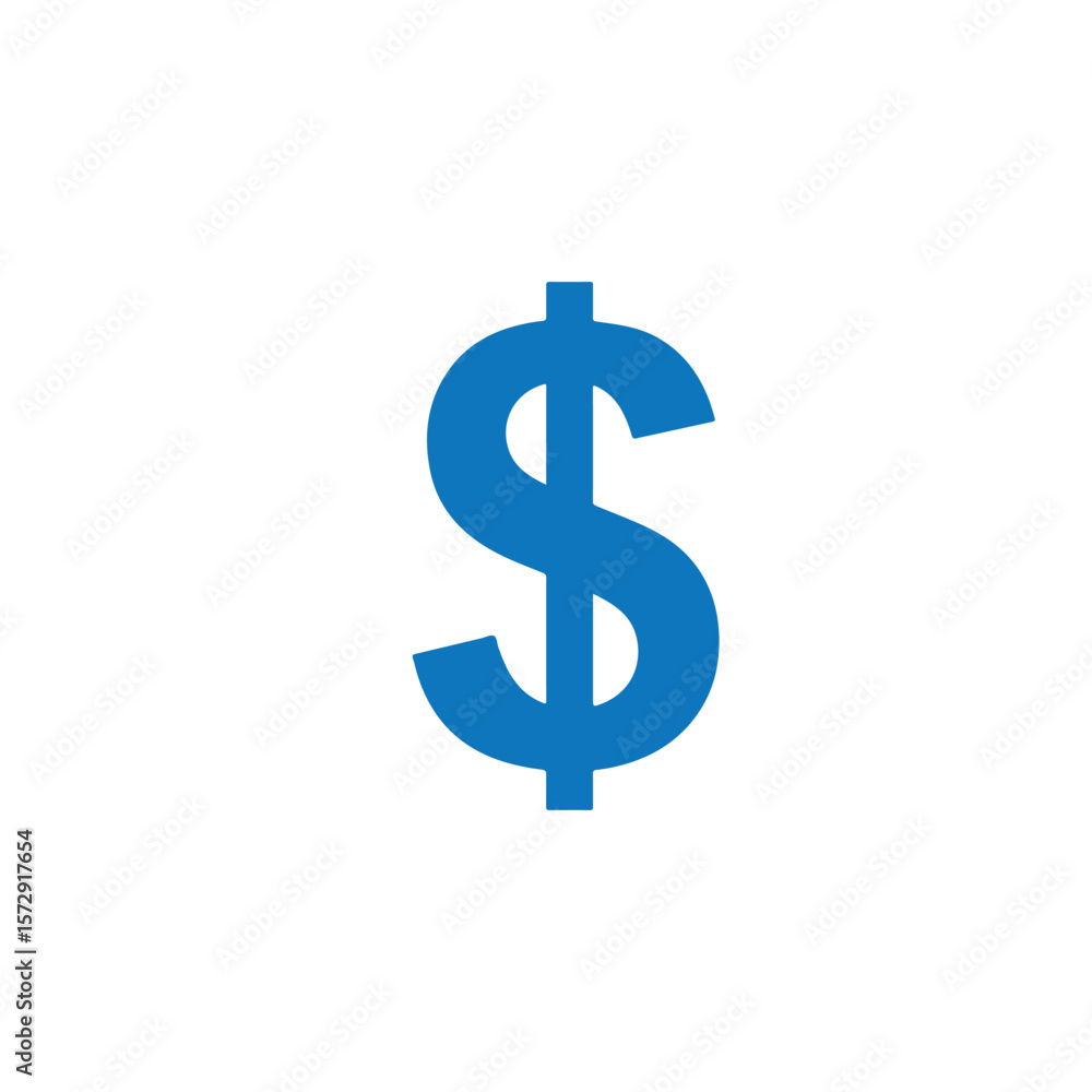 Blue Dollar Sign silhouette vector flat illustration design. Blue Dollar Sign silhouette vector flat illustration design.