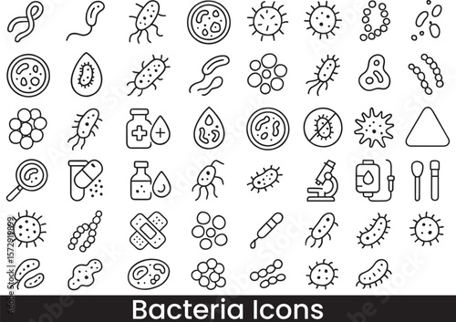  Microbiology and Bacteriology Icons | Virus, Cell, and Laboratory Symbols