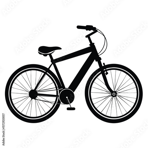 Sleek Bicycle Silhouette A Stylish Representation of Urban Transportation and Recreational Cycling in a Minimalist Design