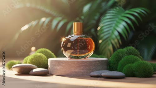 Wallpaper Mural Luxury Perfume Bottle in Natural Spa Setting
 Torontodigital.ca