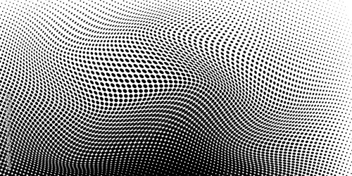 Set of halftone dots gradient pattern texture isolated on white background. Straight dotted spots using halftone circle dot raster texture. Vector blot half tone collection.