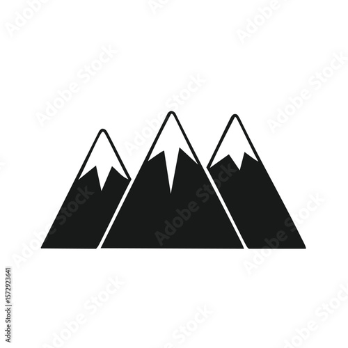 Black mountain peaks with white snow caps mountains winter