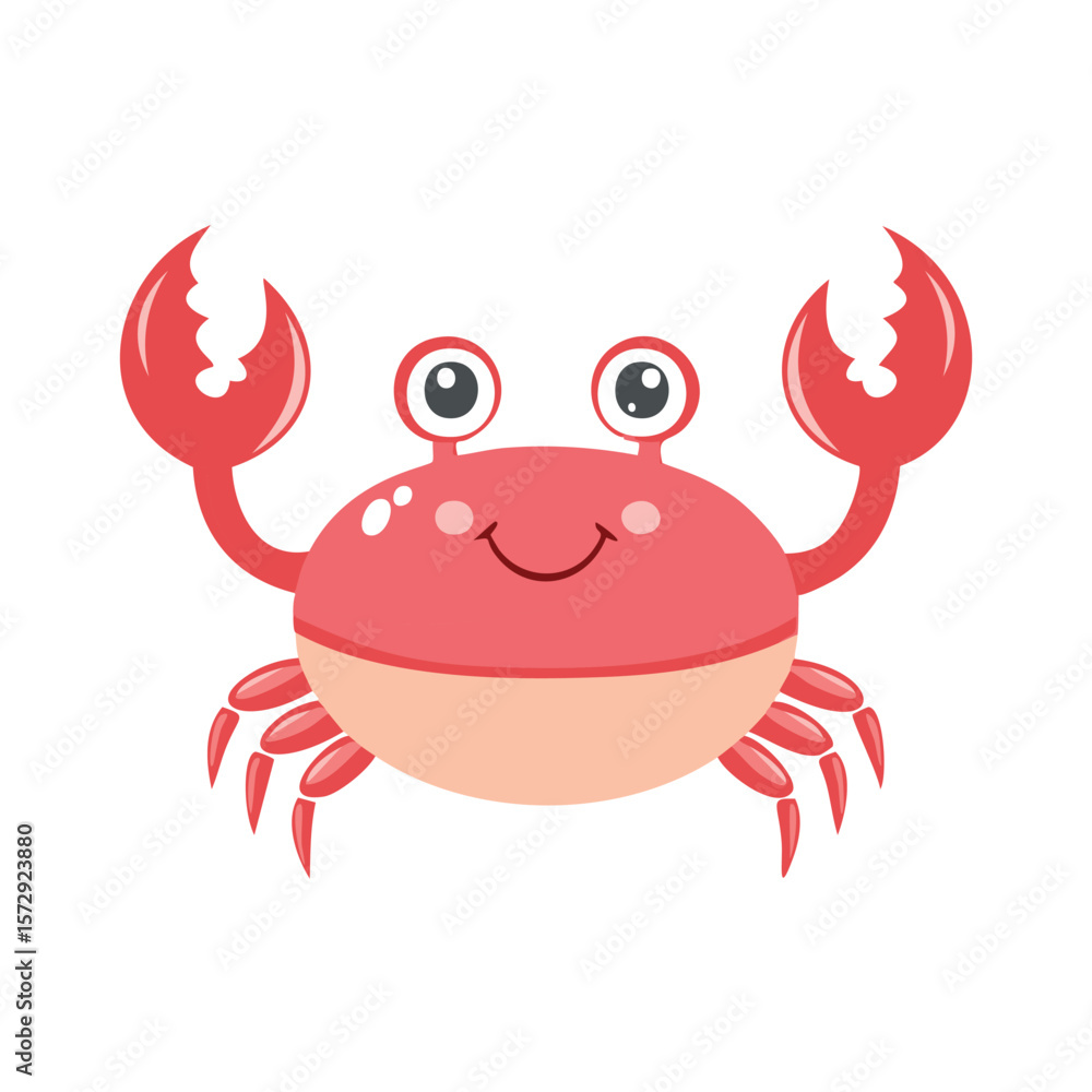 Cute red crab with big eyes and claws cartoon crab cute crab Cute red crab with big eyes and claws cartoon crab cute crab