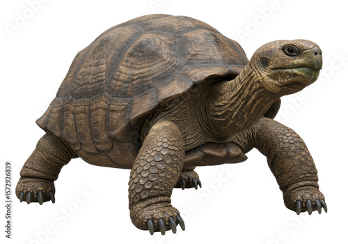 Wallpaper Mural Isolated Galapagos Tortoise Walking with Textured Shell Torontodigital.ca