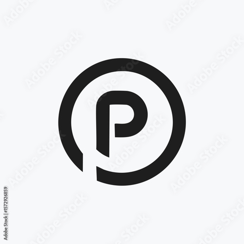 Black P letter circle