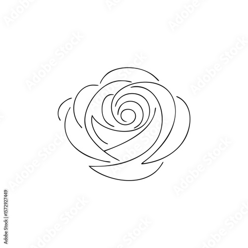 Elegant Rose Outline