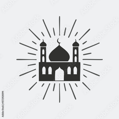 Mosque With Crescent Moon