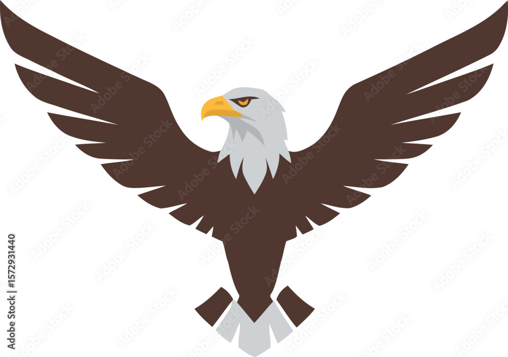 Obraz premium Majestic bald eagle with wings outstretched, showcasing its power and freedom.