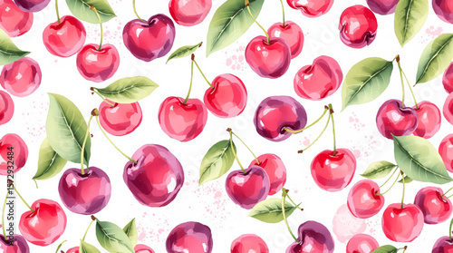 seamless pattern with cherry