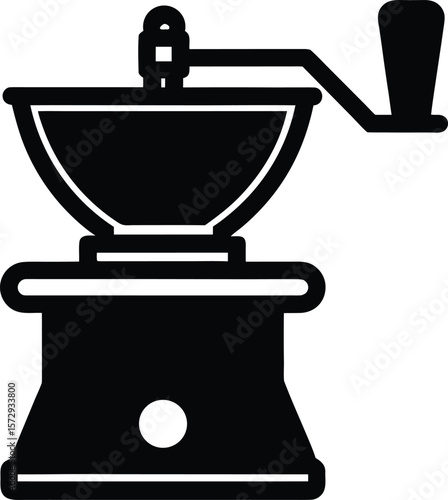 grinder machine icon vector silhouette on transparent background
