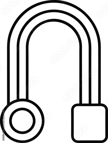 bike lock icon in outline style on white background