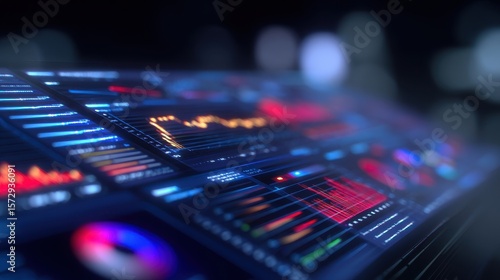 Wallpaper Mural Futuristic data dashboard displaying analytics and metrics in a high-tech environment Torontodigital.ca