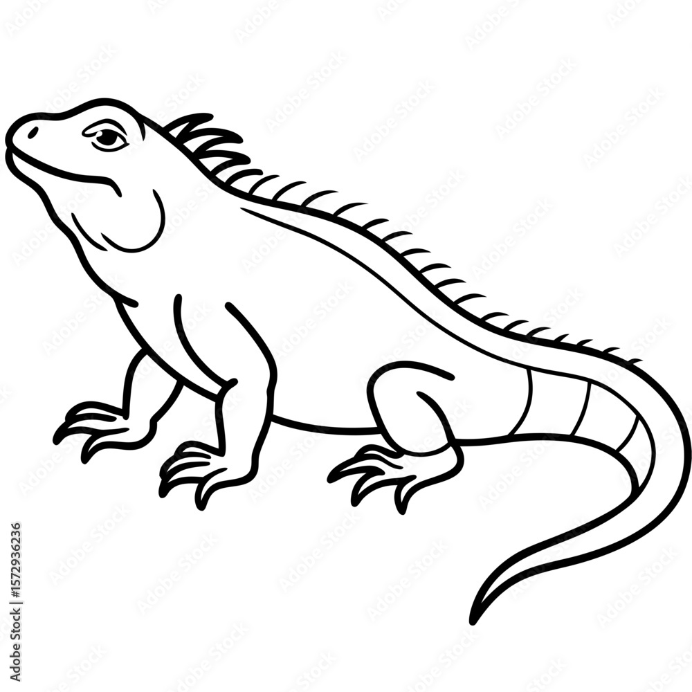 Stylized Iguana Linework Stylized Iguana Linework