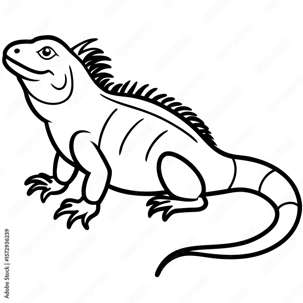 Stylized Iguana Linework Stylized Iguana Linework