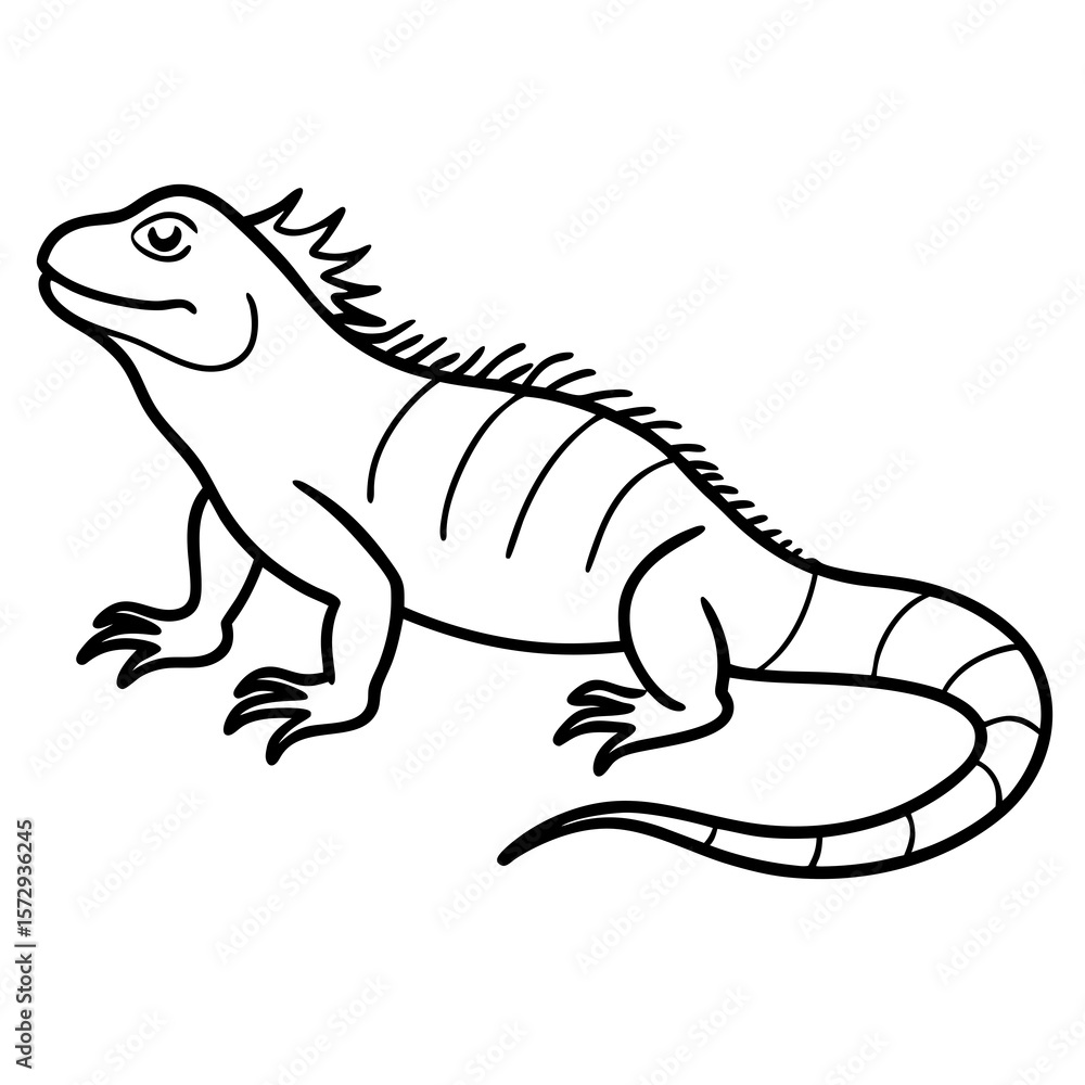 Stylized Iguana Linework Stylized Iguana Linework