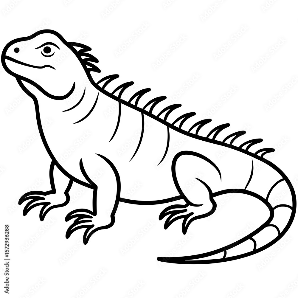 Fototapeta premium Stylized Iguana Linework