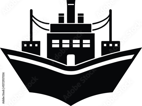 shipyard icon vector silhouette on transparent background