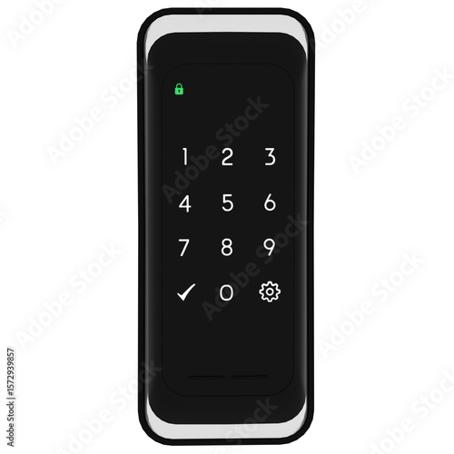 3d render digital door lock keypad smart with transparent background