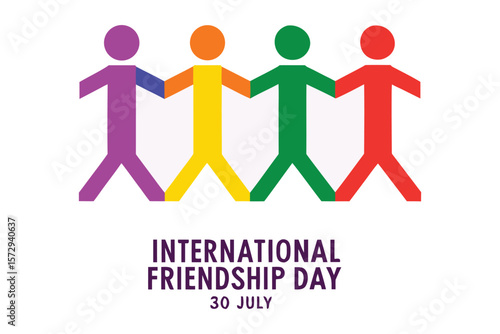 International Friendship Day Celebration: A vibrant illustration depicts unity and camaraderie, with stylized figures holding hands to celebrate the warmth of friendships around the world.