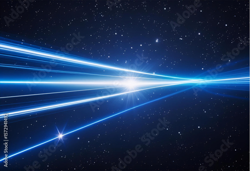 Abstract blue light speed motion background with stars in space wallpaper