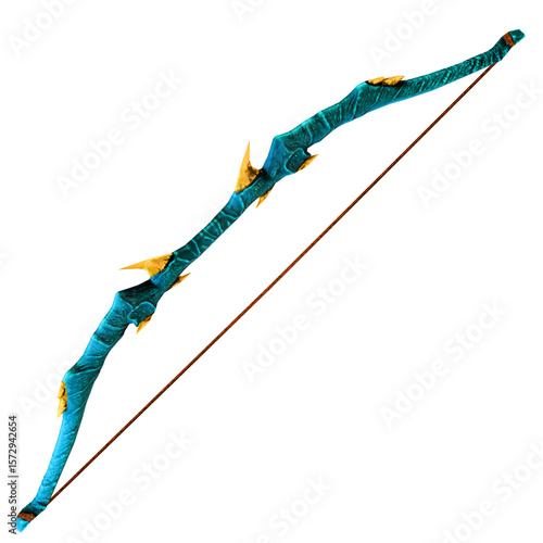 3d render fantasy bow weapon sharp with transparent background