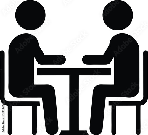 icon of two people sitting across a table talking