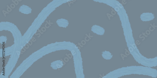 Vector illustration of abstract background pattern of curved lines, swirls and dots in light blue on dark blue background in authentic vintage trendy style is very good to use for poster decoration, w