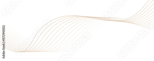 Abstract golden linear background. Flowing particles future technology concept abstract gradient and gold wave curve lines banner.