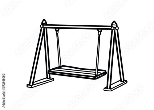 Silhouette of swing clip isolated on a white background
