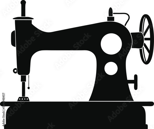 vintage sewing machine silhouette antique style