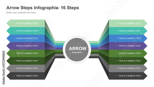 Arrow Steps Infographic 16 Steps