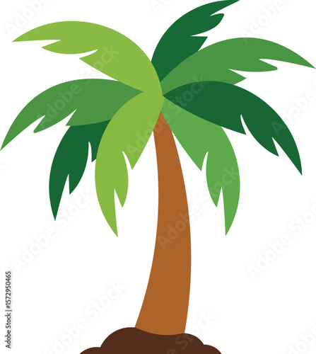 palm tree vector illustration on white background. tropical palm tree vector, ideal for summer holiday designs and beach-themed projects.