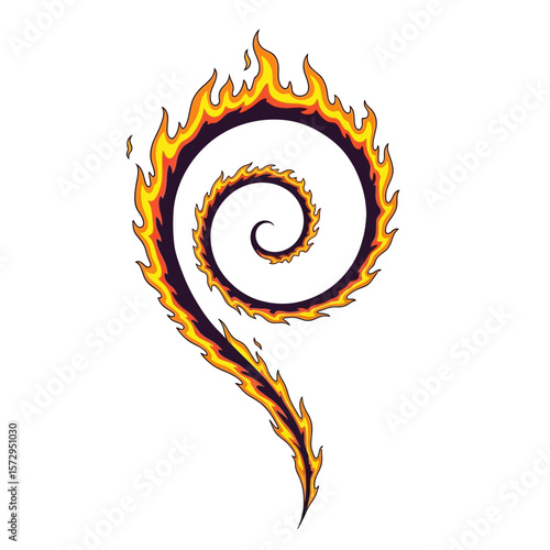 Flame swirl design with fiery colors symbolizing wiccan holiday llamas and its meaning  