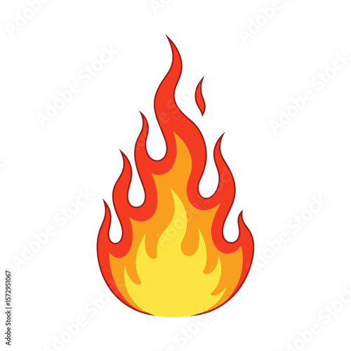 Flame illustration with fiery colors representing wiccan holiday llamas and symbol of Lammas  