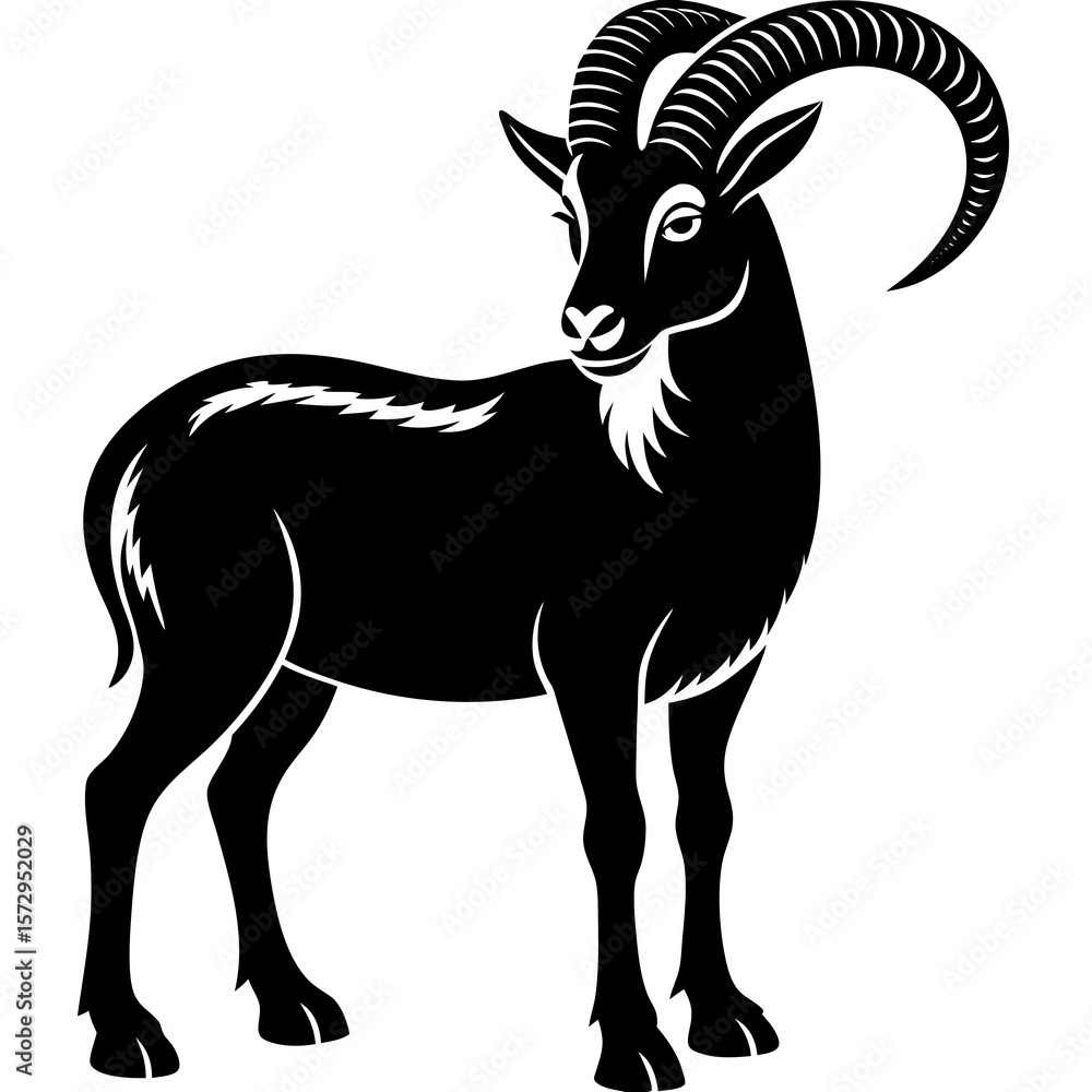 Obraz premium vector illustration of a goat