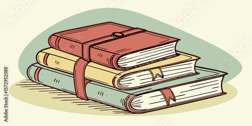 stack of old books
